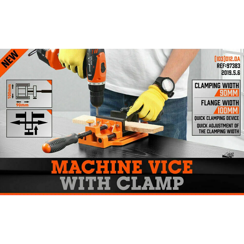 Drill Press Bench Vice 90mm Quick Release Clamp Jaw