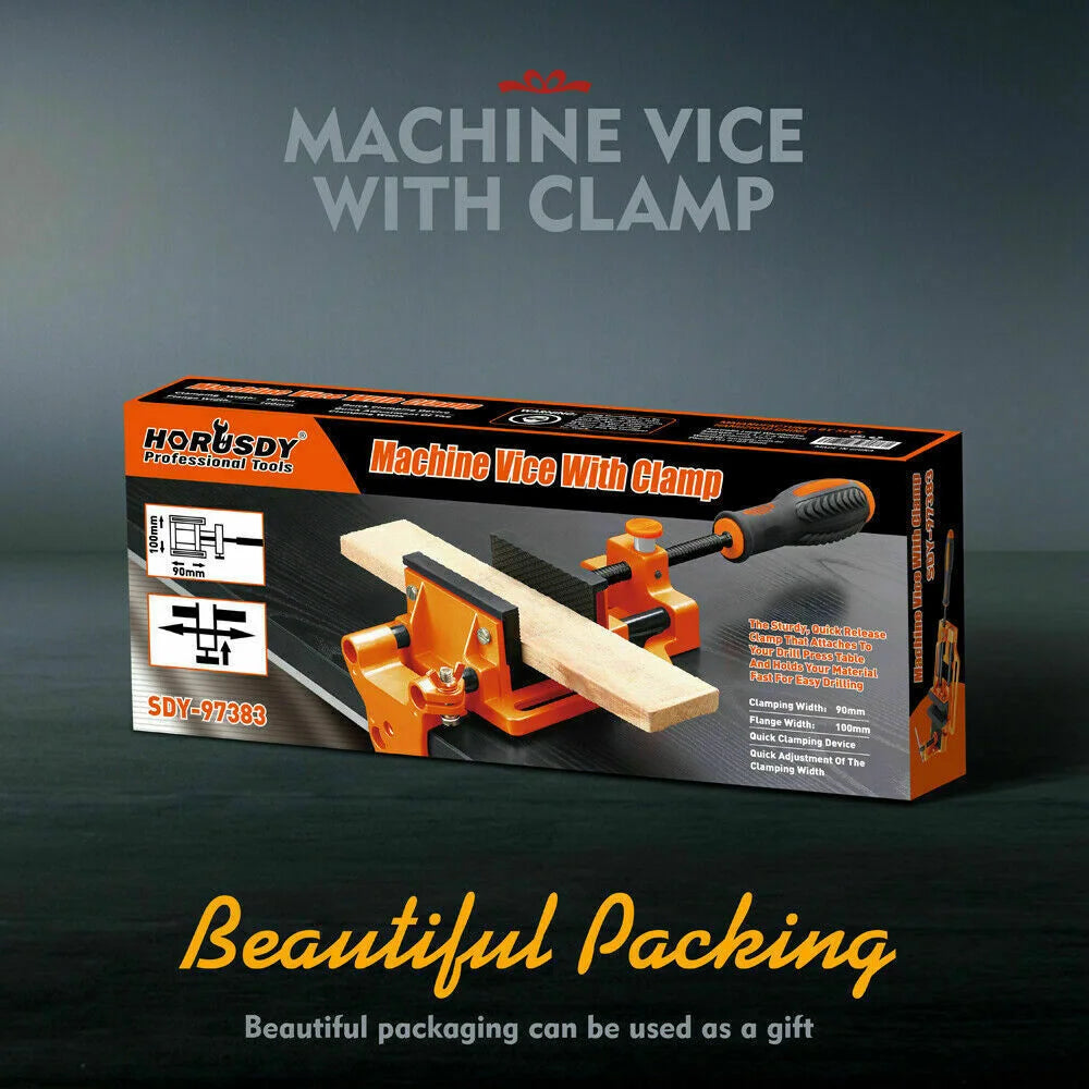 Drill Press Bench Vice 90mm Quick Release Clamp Jaw