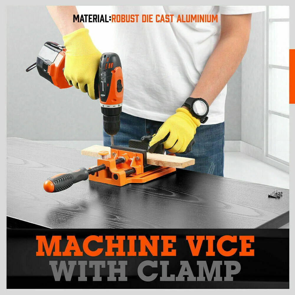 Drill Press Bench Vice 90mm Quick Release Clamp Jaw