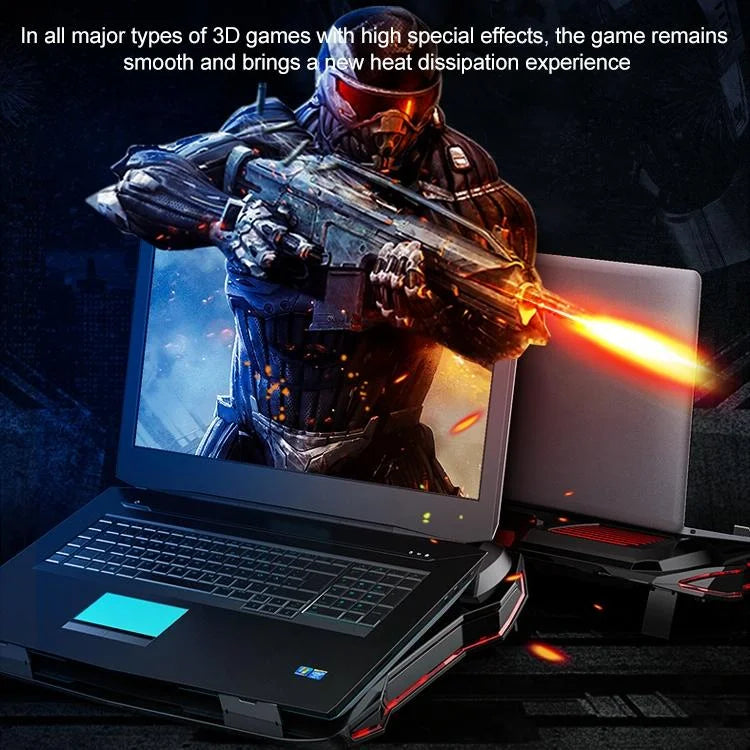 Dual Fan Laptop Radiator - Red Light-1915197490378969091