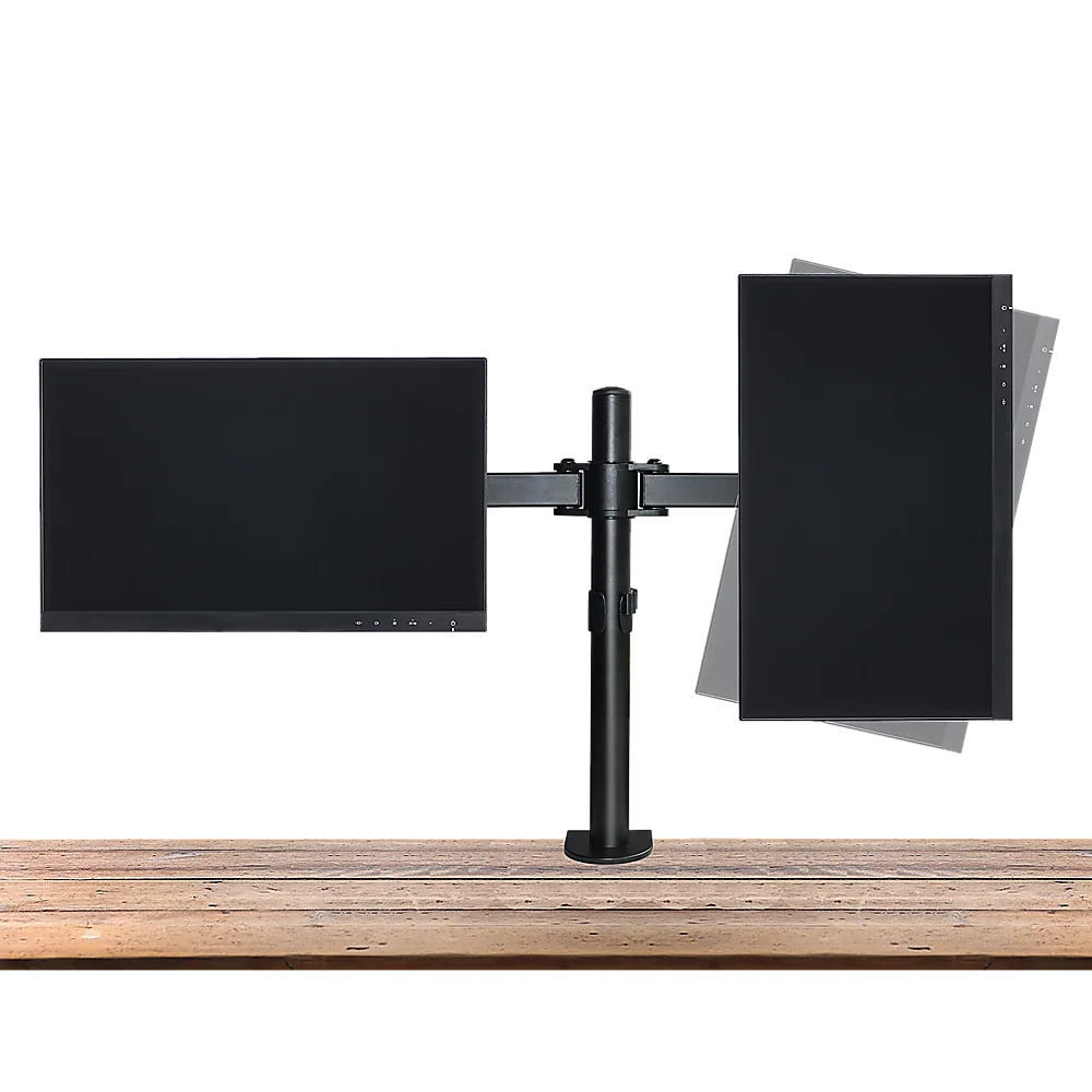 Dual LCD Monitor Desk Mount Stand Adjustable Fits 2 Screens