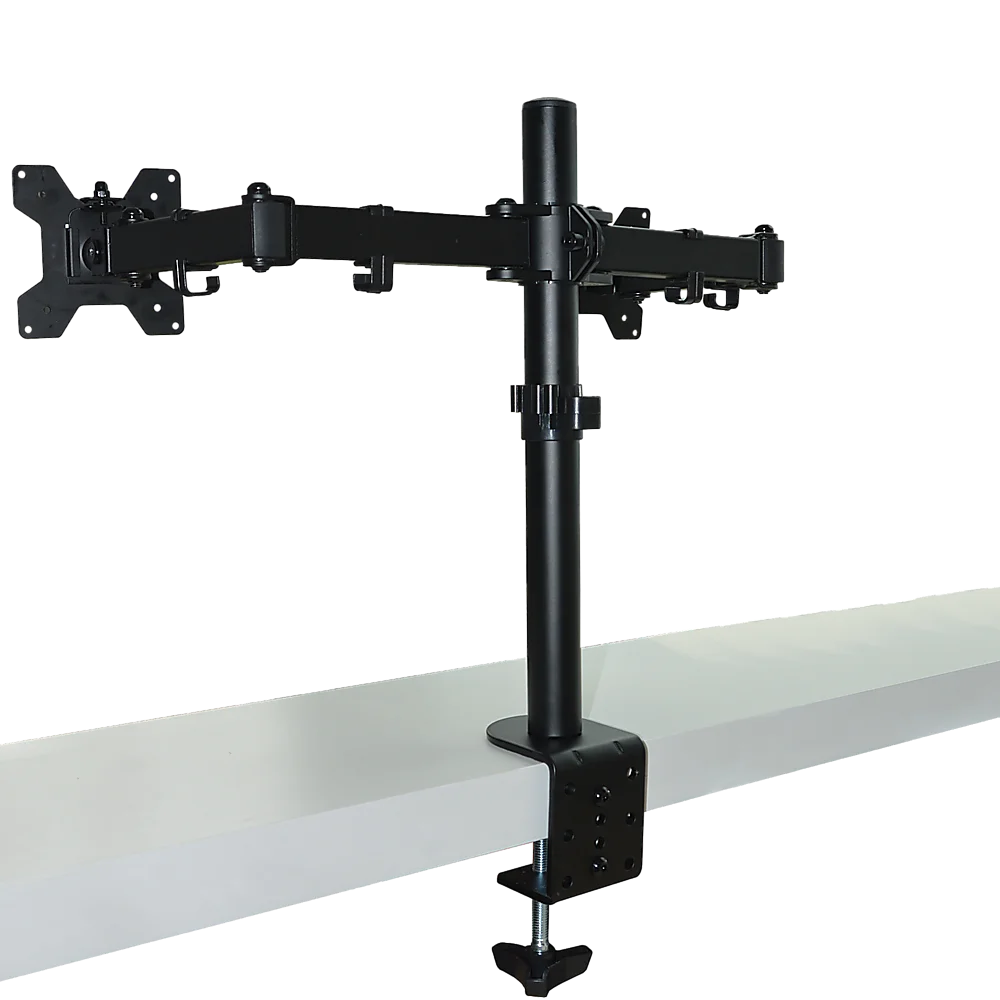 Dual LCD Monitor Desk Mount Stand Adjustable Fits 2 Screens
