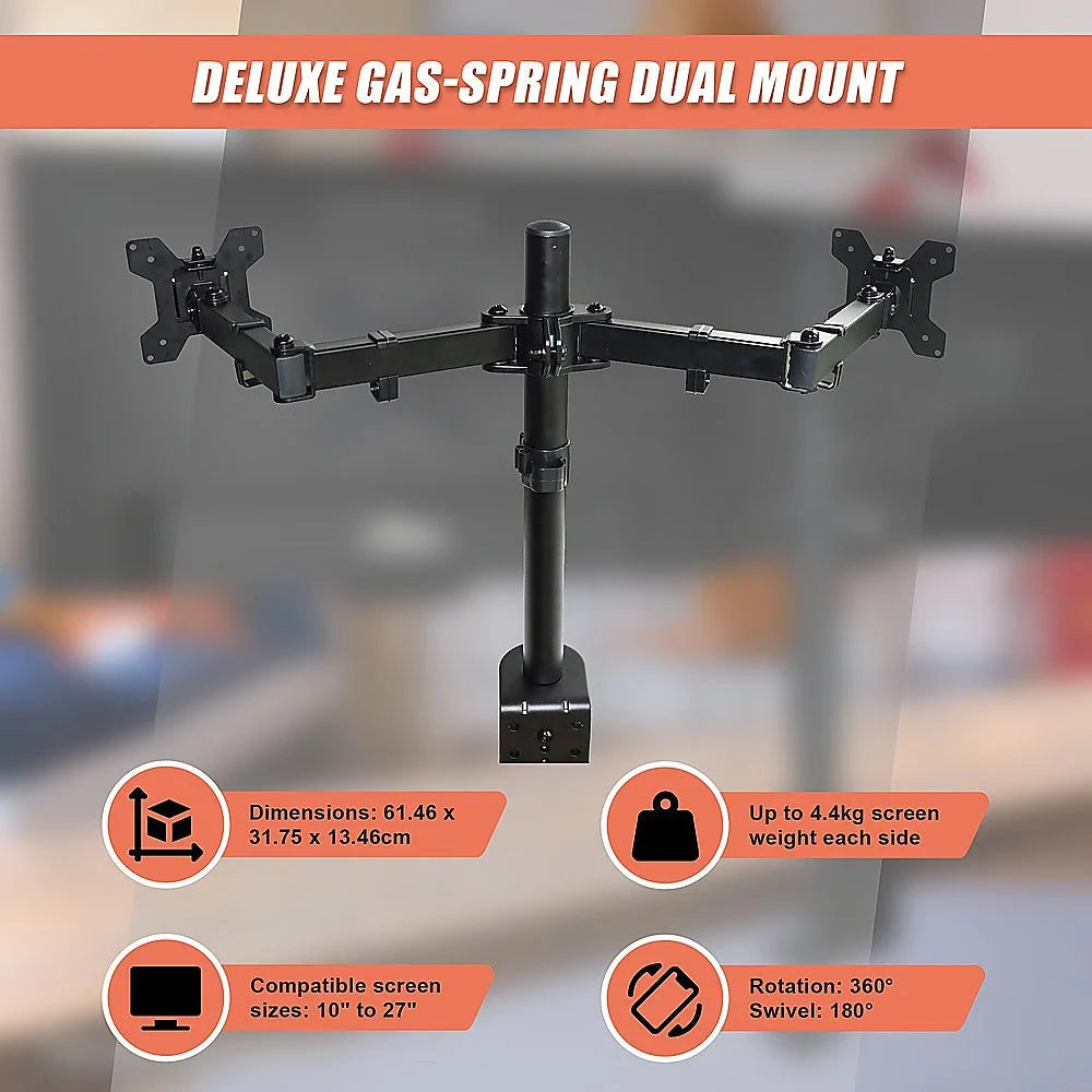 Dual LCD Monitor Desk Mount Stand Adjustable Fits 2 Screens