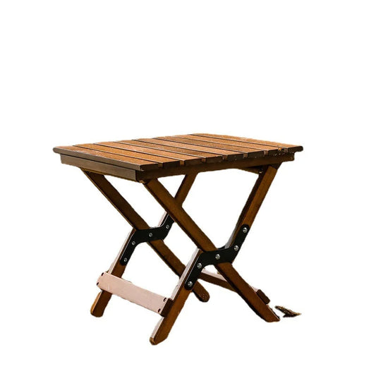 Dual-Purpose Wooden Folding Stool - Walnut Finish 150kg