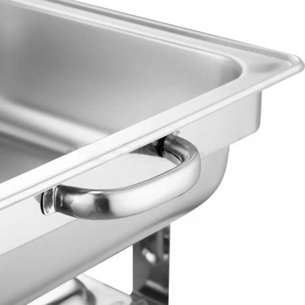 Dual Tray Chafing Dish 4.5L Stainless Steel Roll Top Food Warmer - Premium