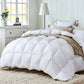 White duck down feather with material finish and practical fittings