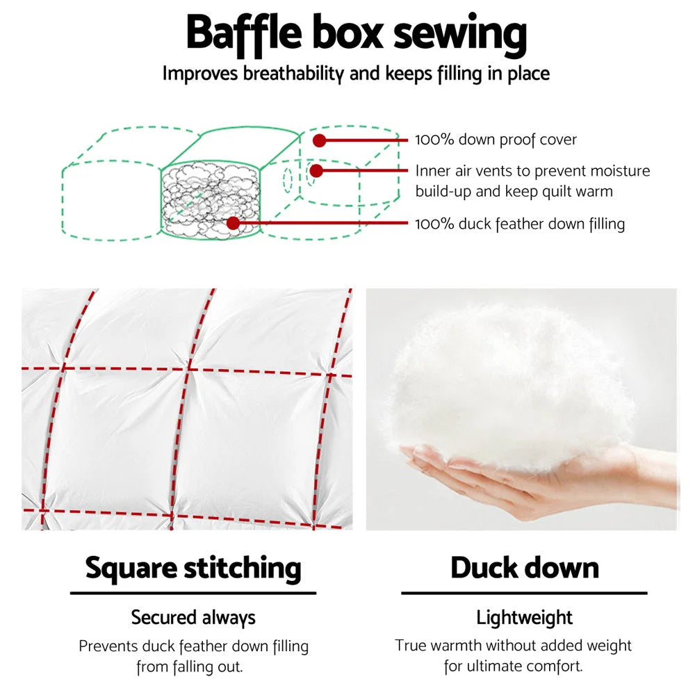 Duck Down Feather Quilt 700GSM Queen Winter Blanket