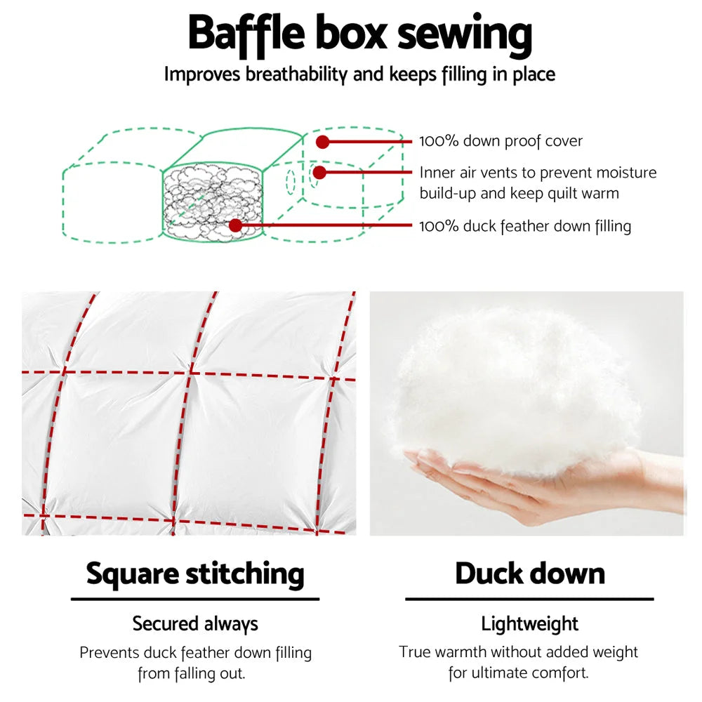 Duck Down Quilt Lightweight King Size - Giselle Bedding