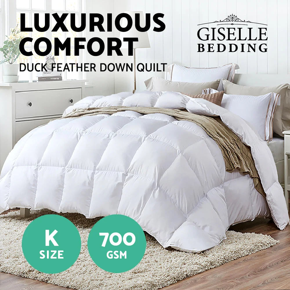 Duck Down Quilt Lightweight King Size - Giselle Bedding