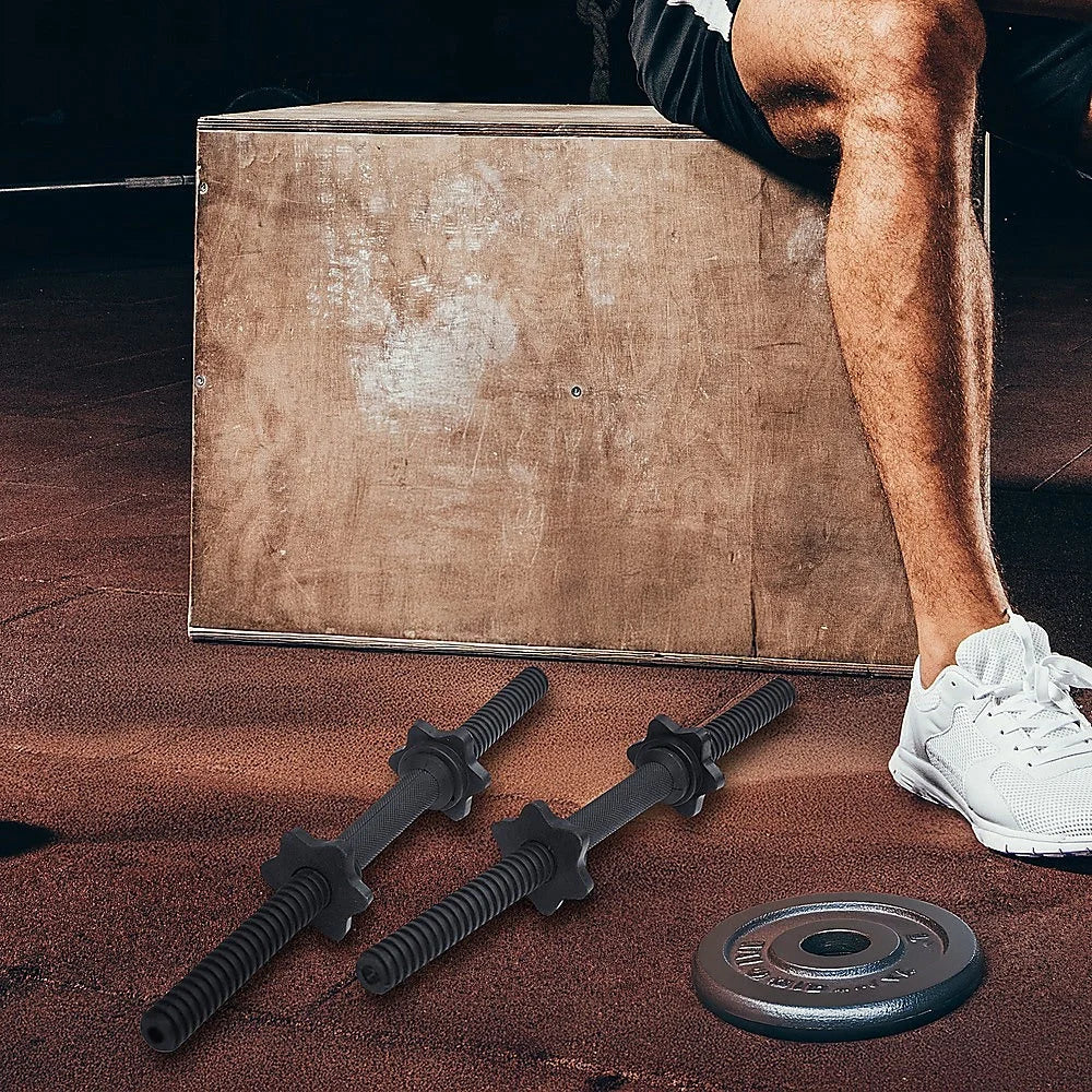 Dumbbell Bar 45cm - 1 Pair 25mm Diameter PVC Coated