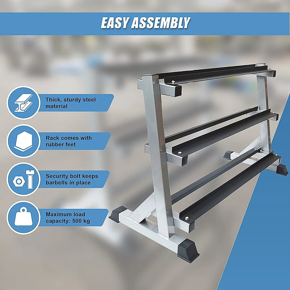 Dumbbell Rack 3-Tier - Dumbbell Weights Storage - Fitness