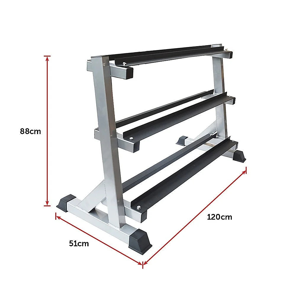 Dumbbell Rack 3-Tier - Dumbbell Weights Storage - Fitness
