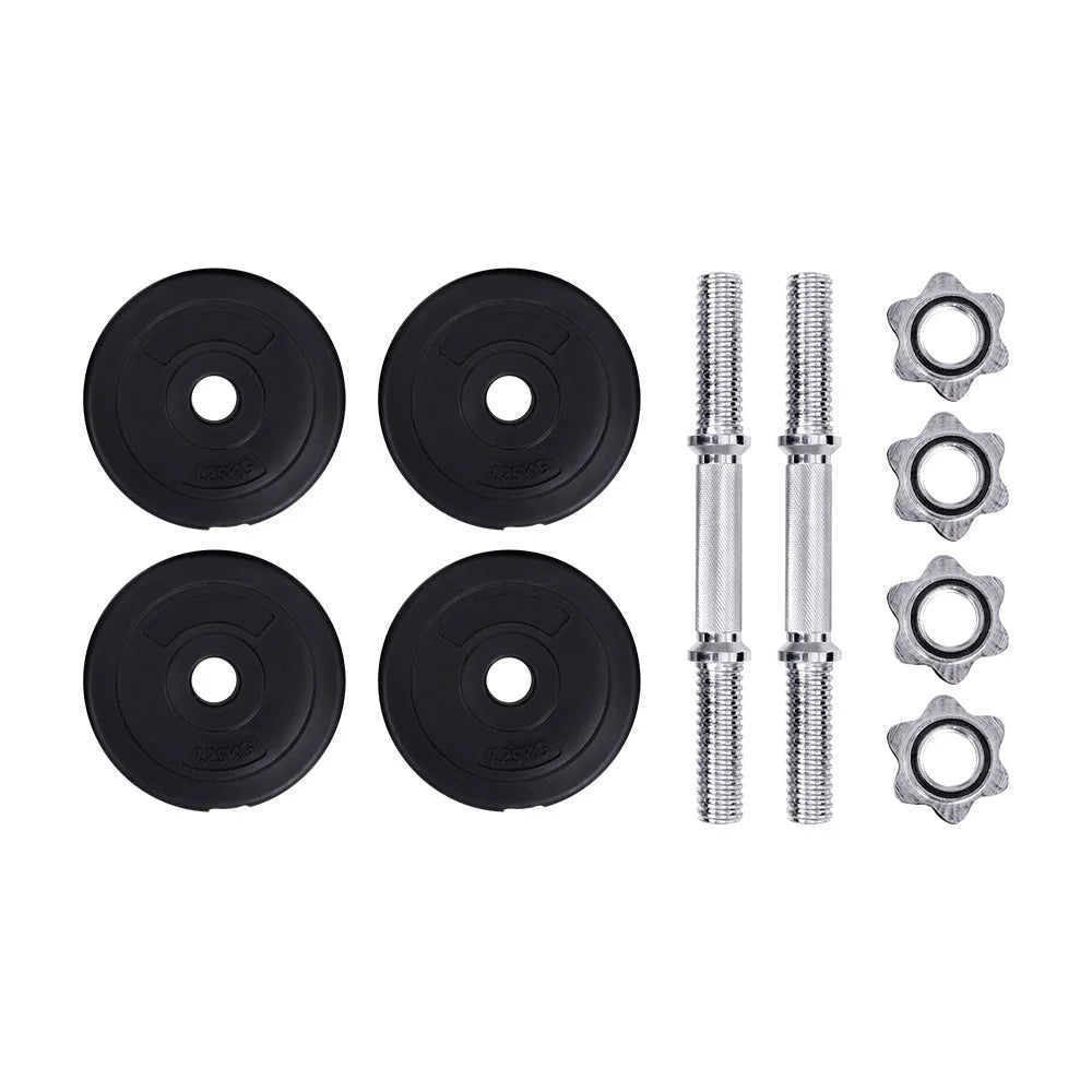 Dumbbell Set 10KG Weight Training Plates Home Gym Fitness