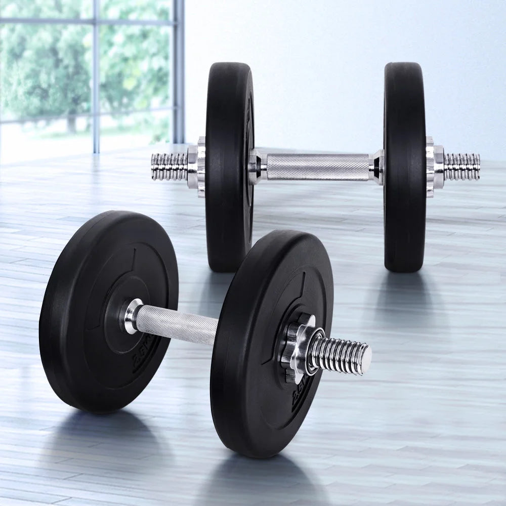 Dumbbell Set 15KG Weight Training Plates Home Gym Fitness