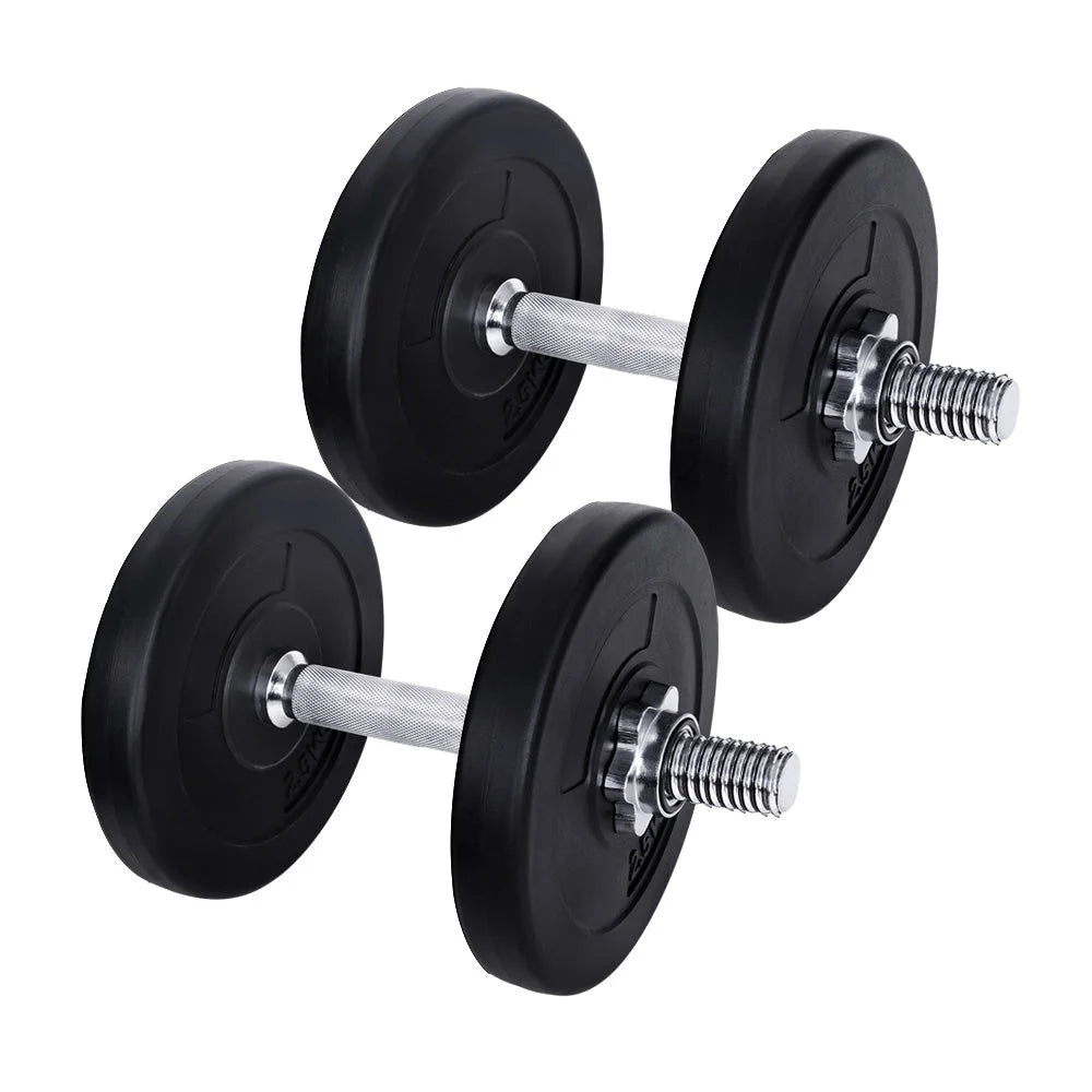 Dumbbell Set 15KG Weight Training Plates Home Gym Fitness