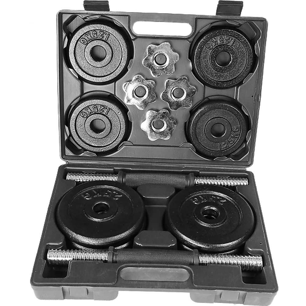 Dumbbell Set 20KG Black with Carrying Case - Fitness