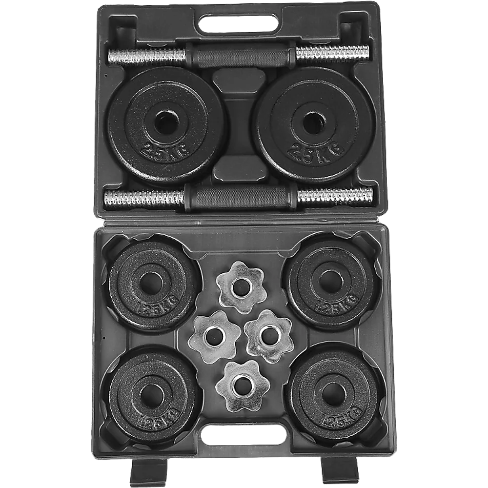 Dumbbell Set 20KG Black with Carrying Case - Fitness