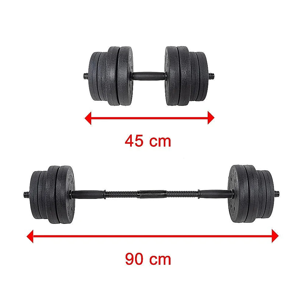 Dumbbell Set 20kg Home Gym Fitness Weights Bar Plates