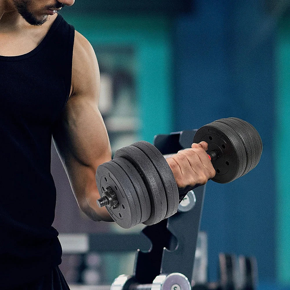 Dumbbell Set 20kg Home Gym Fitness Weights Bar Plates