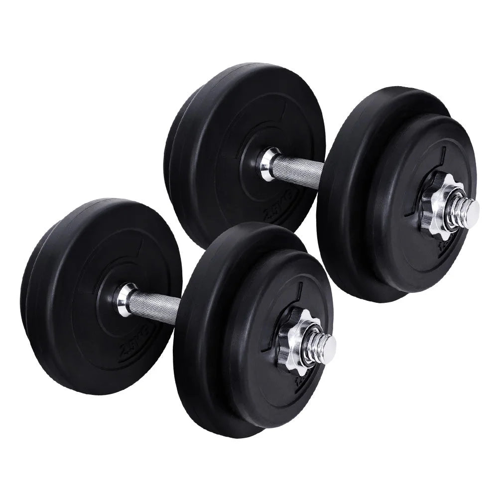 Dumbbell Set 20KG Weight Training Plates Home Gym Fitness