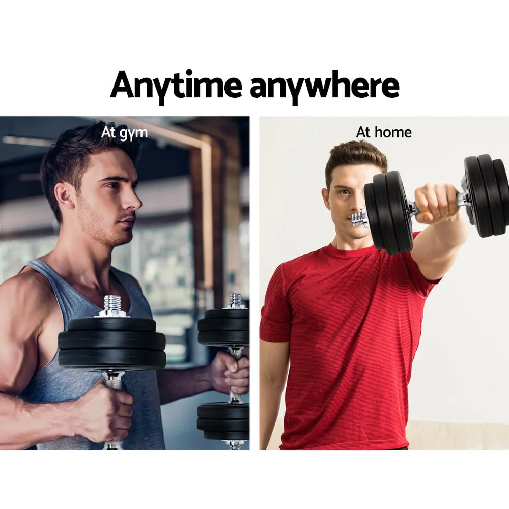 Dumbbell Set 30KG Weight Plates Home Gym Fitness Exercise