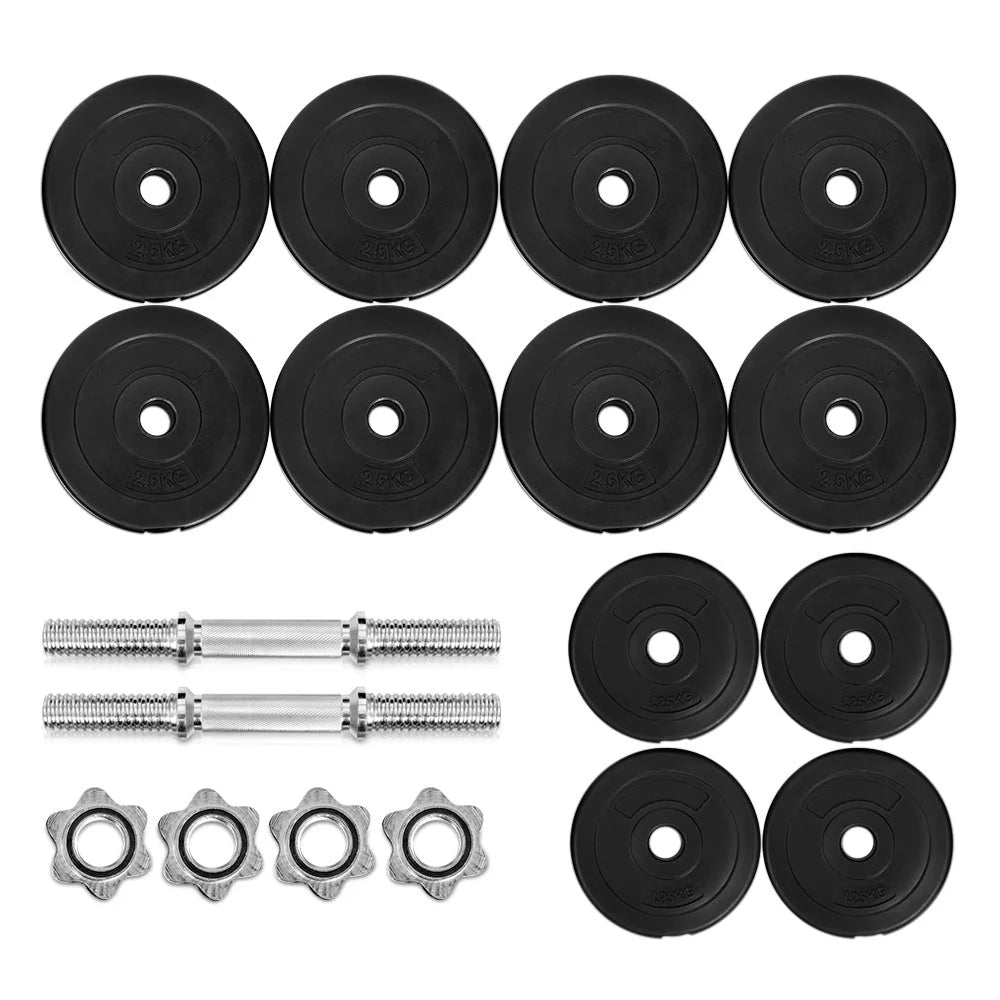 Dumbbell Set 30KG Weight Plates Home Gym Fitness Exercise