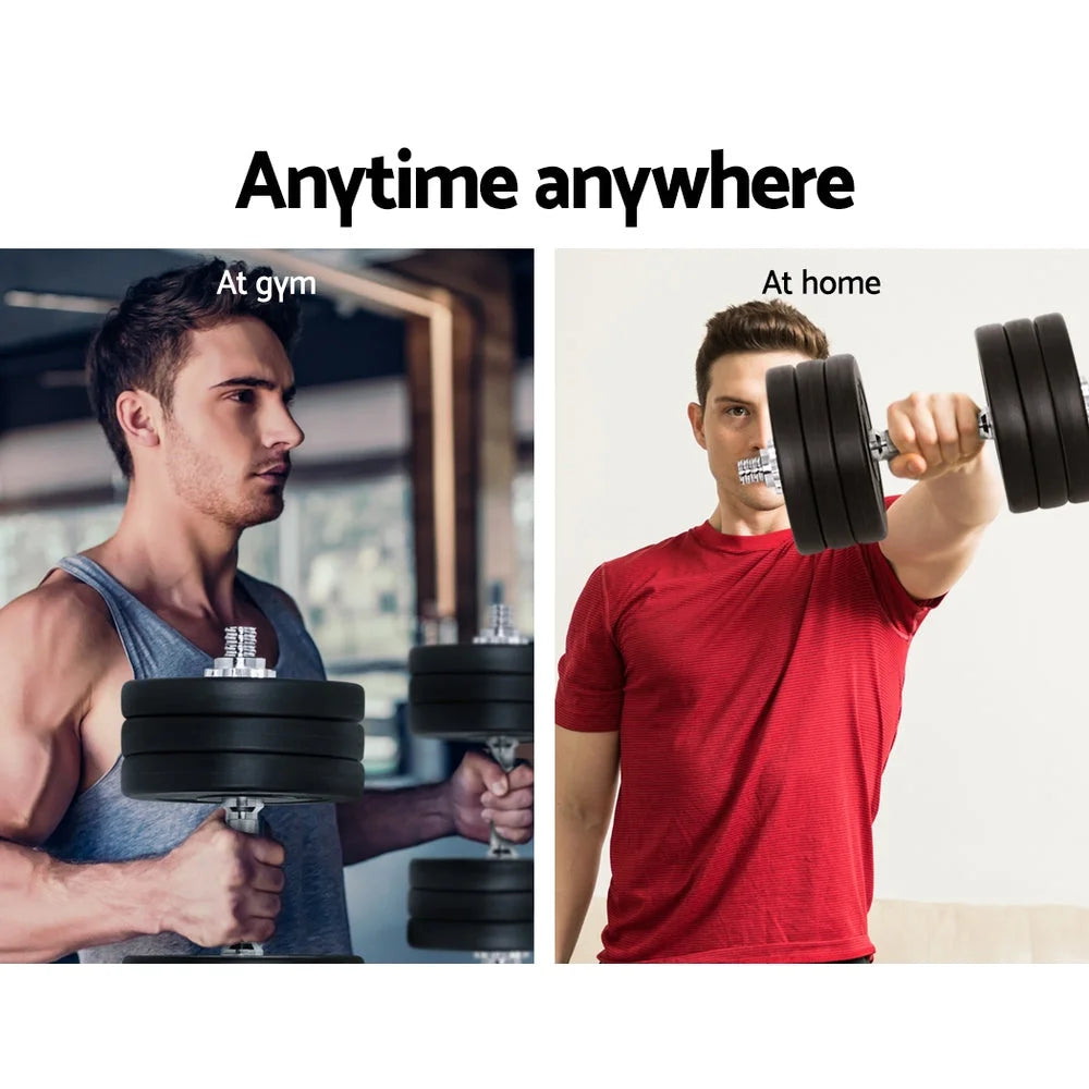 Dumbbell Set 35KG Weight Plates Home Gym Fitness Exercise