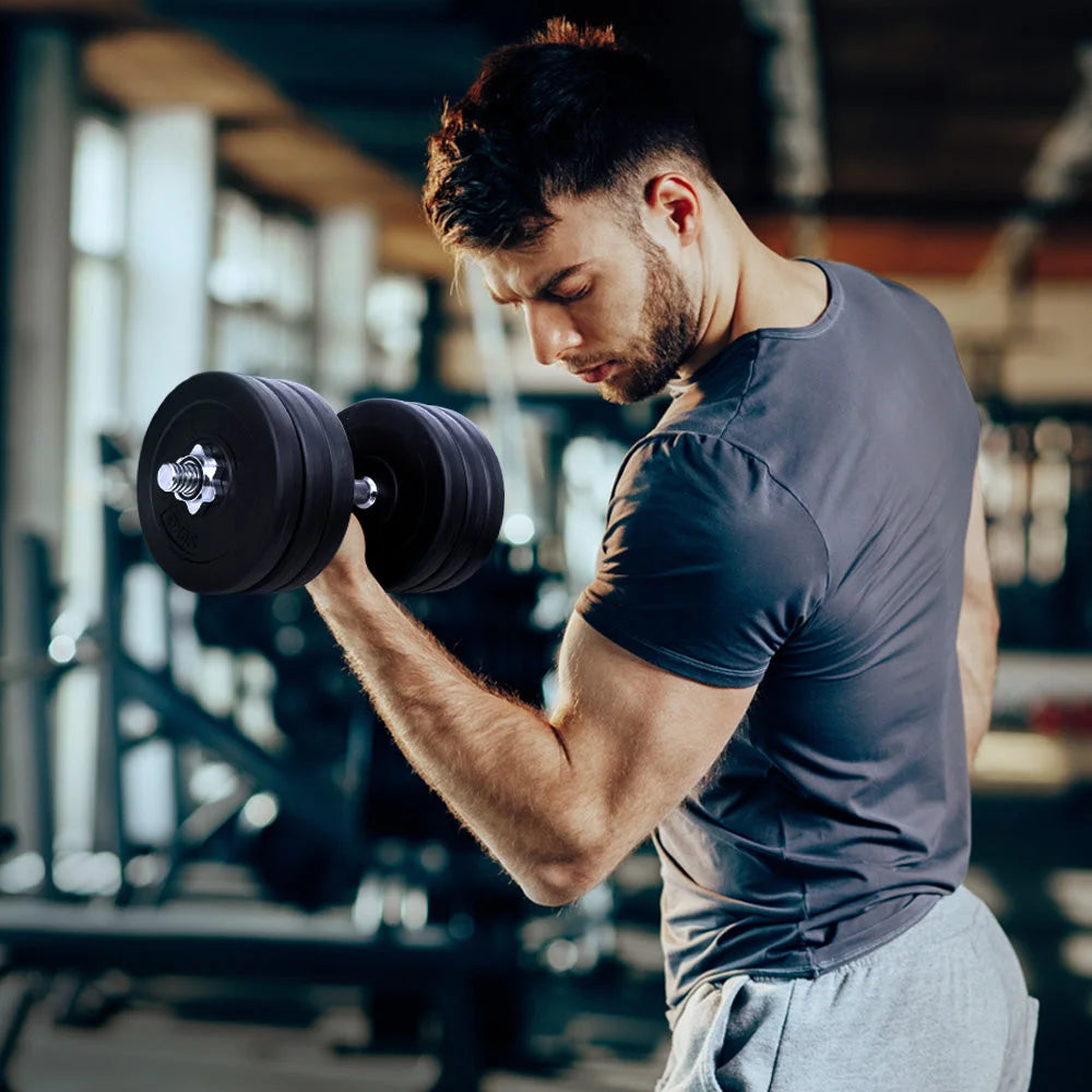 Dumbbell Set 35KG Weight Plates Home Gym Fitness Exercise