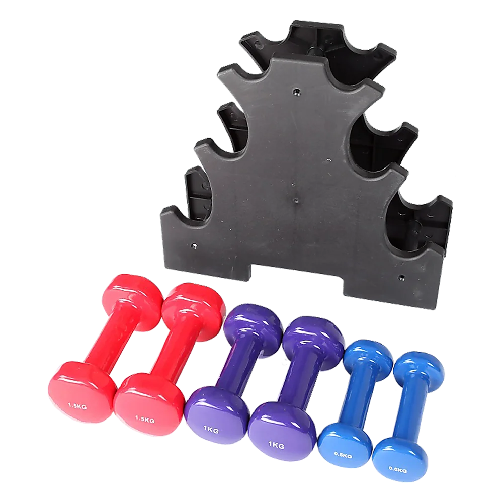 Dumbbell Set 6-Piece - Includes Rack - Fitness Accessories