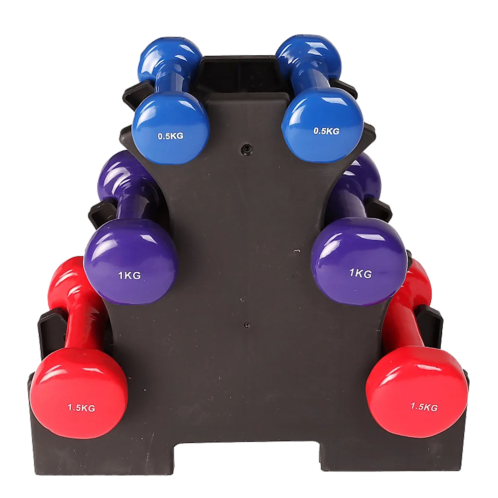 Dumbbell Set 6-Piece - Includes Rack - Fitness Accessories