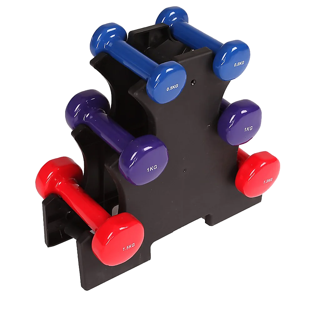 Dumbbell Set 6-Piece - Includes Rack - Fitness Accessories
