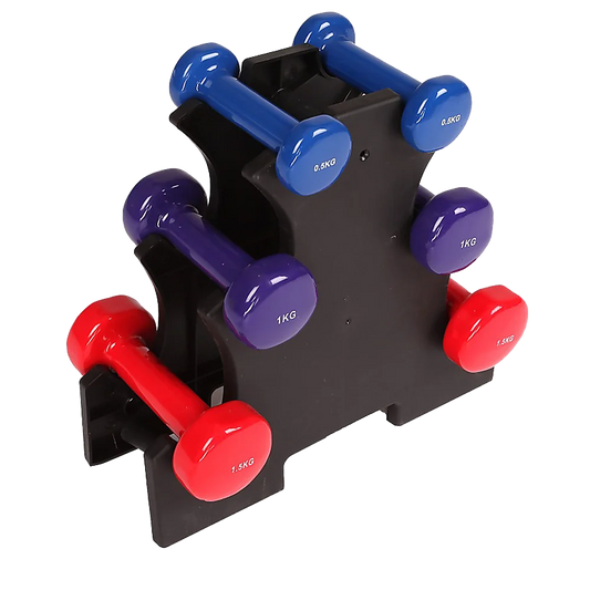 Dumbbell Set 6-Piece - Includes Rack - Fitness Accessories
