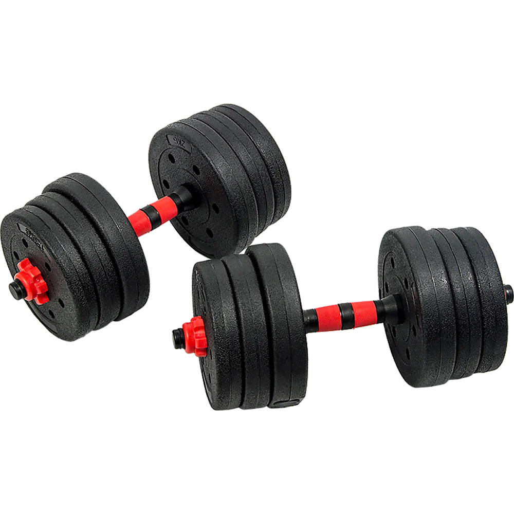 Dumbbell Set Adjustable 20kg Rubber Barbell Home Gym