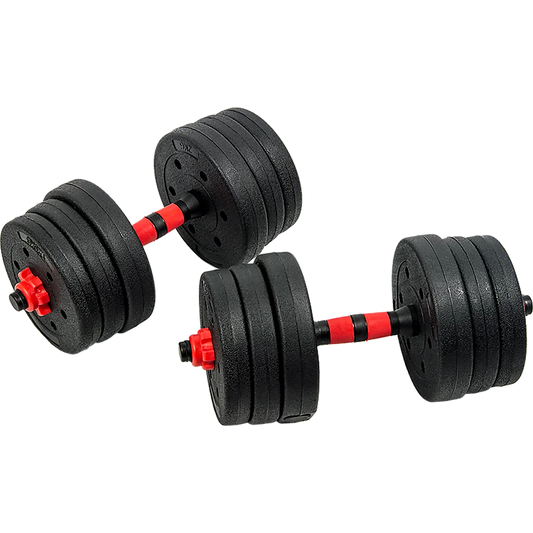 Dumbbell Set Adjustable 20kg Rubber Barbell Home Gym