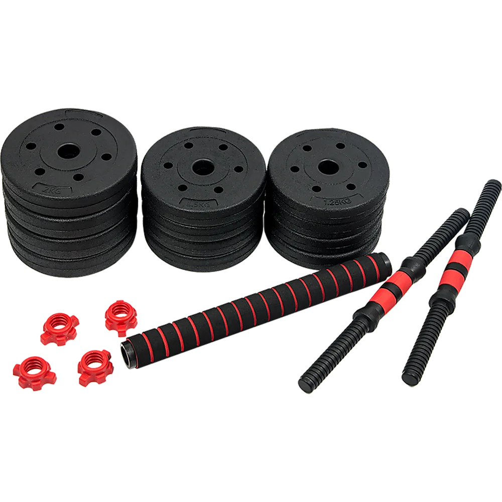 Dumbbell Set Adjustable 20kg Rubber Barbell Home Gym