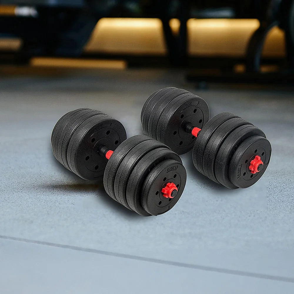 Dumbbell Set Adjustable 30kg Rubber Barbell Home Gym