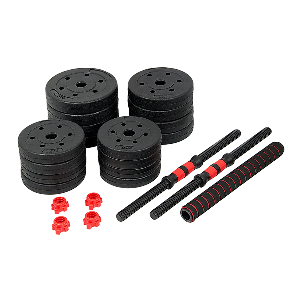 Dumbbell Set Adjustable 30kg Rubber Barbell Home Gym