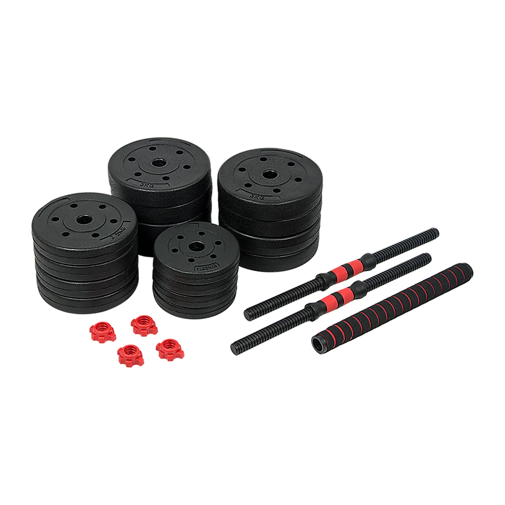 Dumbbell Set Adjustable 40kg Rubber Barbell Home Gym