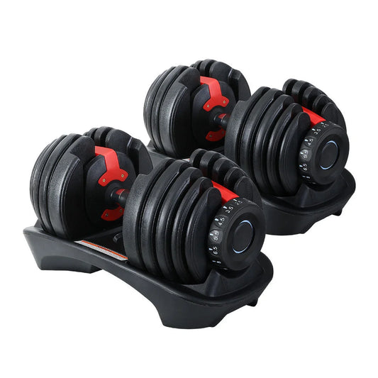 Dumbbells Adjustable 24kg Weight Plates Home Gym - 2PCS