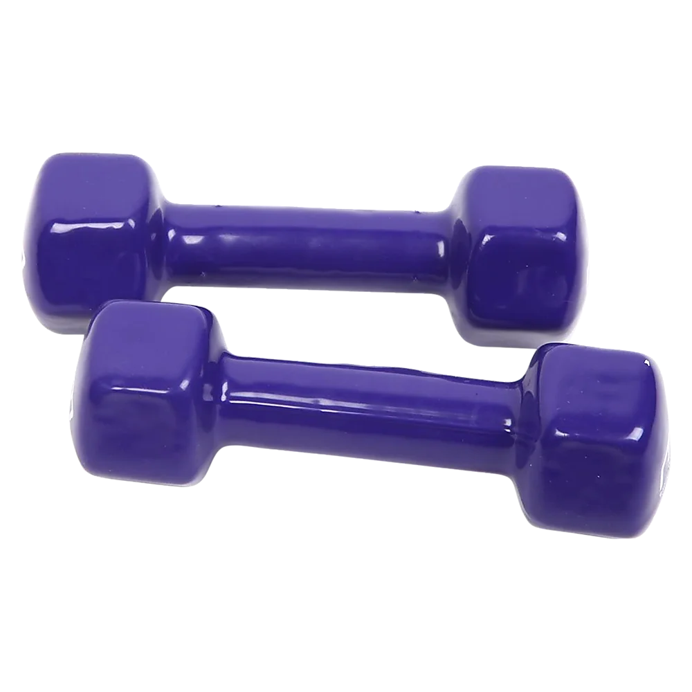 Dumbbells Pair 2KG PVC Hand Weights Rubber Coated - Fitness