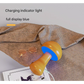 Dun-dun Model Dark Brown Solid Wood Mushroom LED Table Lamp