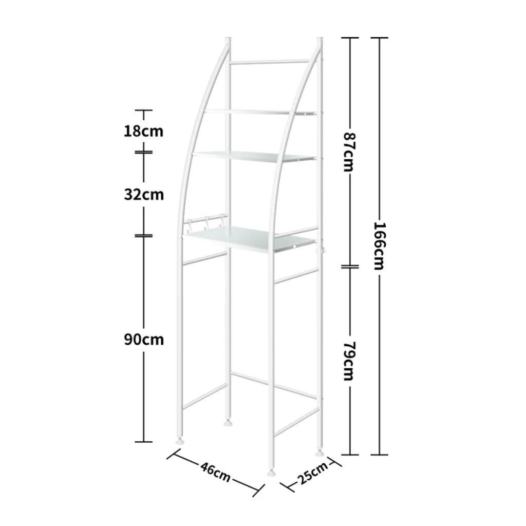 Dutxa 3 Tier Over Toilet Storage Shelf White-1973193893990240258