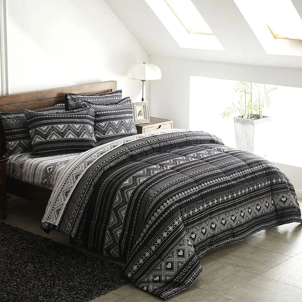 Duvet Quilt Cover Set Hugo Reversible King Size - Home &