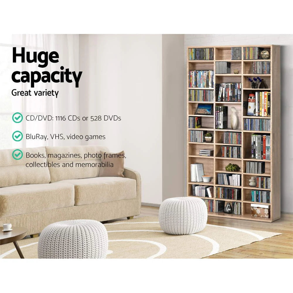 DVD CD Storage Shelf 528 DVD 1116 CD Media Rack Stand