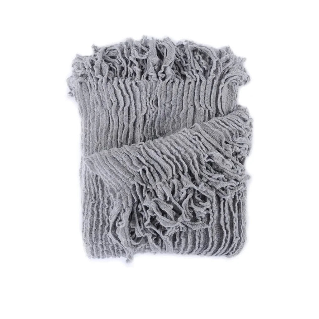 Dylan Grey Knitted Throw Rug - Artex - Home & Garden
