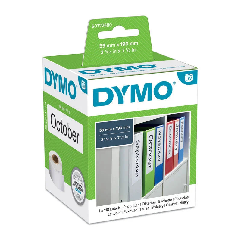 DYMO LW Lever Arch Label 59mm x 190mm