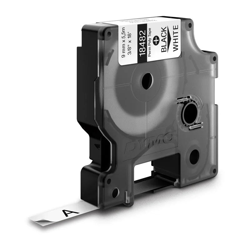 DYMO Rhino Polyester Label 9mm Black/White