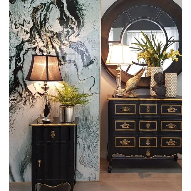 Dynasty 1 Drawer / 1 Door Bedside Table 65cm - Furniture >