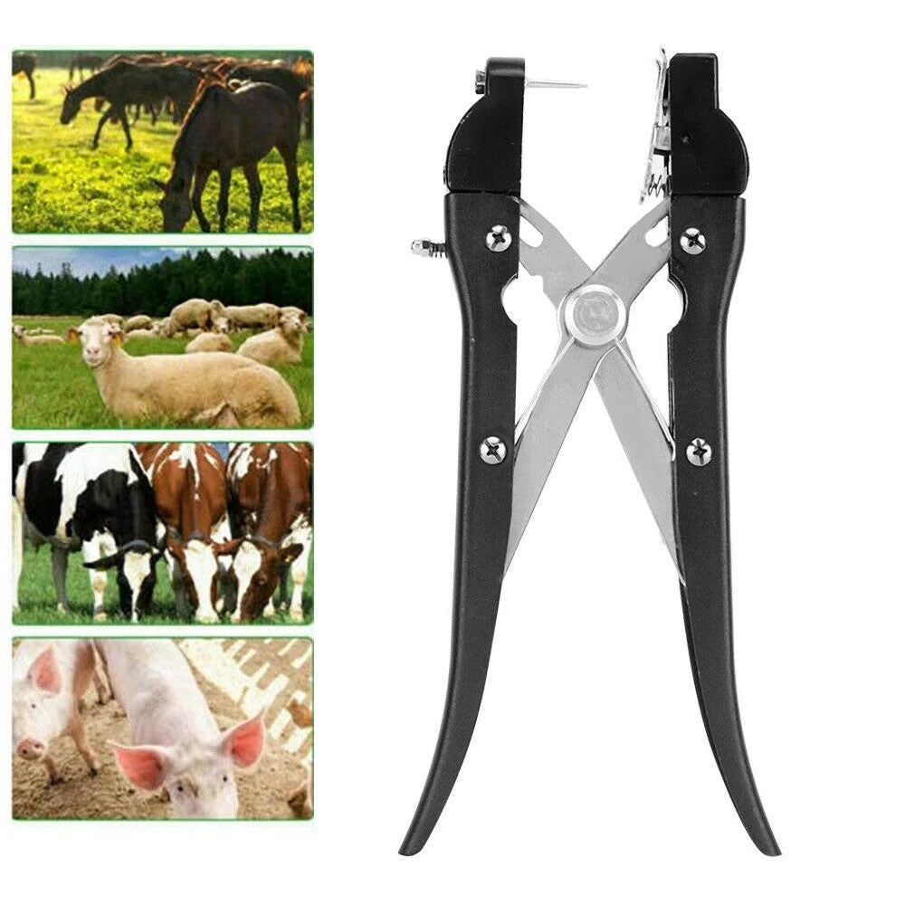 Ear Tag Applicator Plier + Case Alloy Livestock Animal