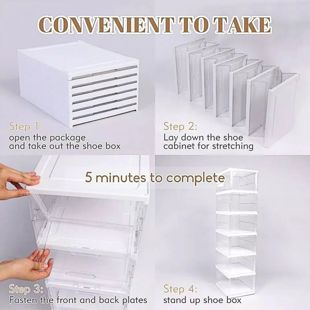 Easy Assemble Shoe Box Foldable Rack 3/6 Layers Storage